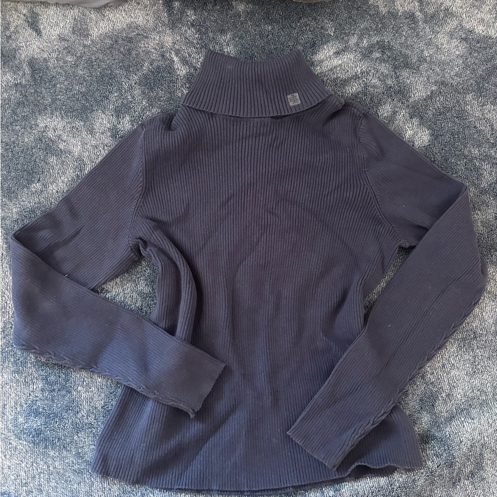 Ralph Lauren Navy Ribbed Turtleneck Sweater
